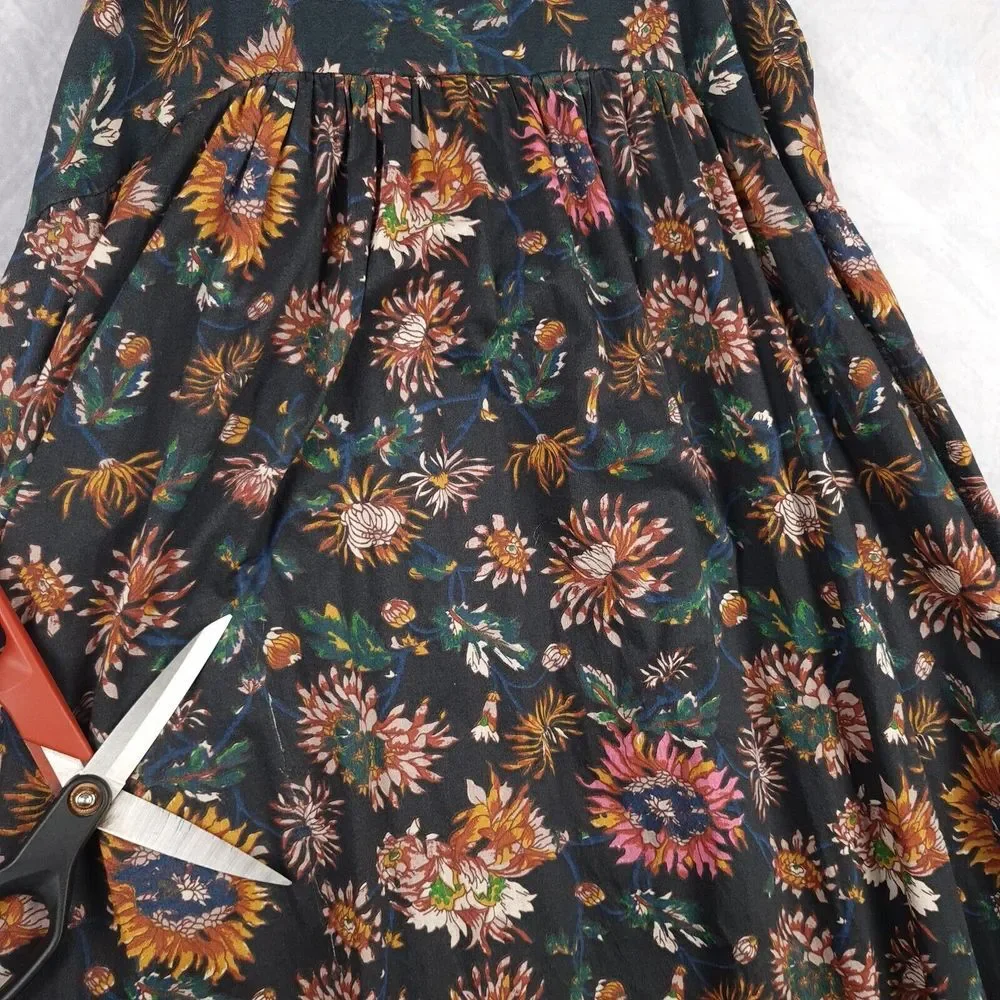 NATURAL LIFE Black Floral Maxi Dress with Green and Mustard Accents - Picture 6 of 16